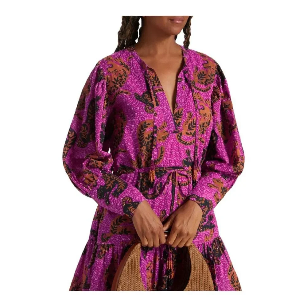 Farm Rio Pink Wild Leopards Minidress Size Large NWT - Picture 6 of 10